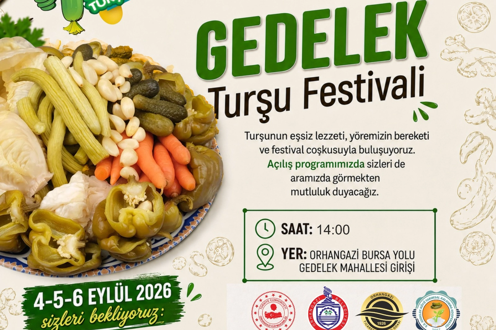 Orhangazi&nbsp;Gedelek&rsquo;te Turşu Festivali Heyecanı Başlıyor