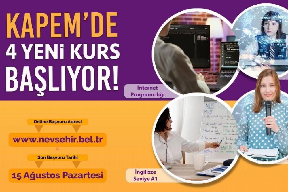 Nevşehir KAPEM'de 4 kurs açılıyor