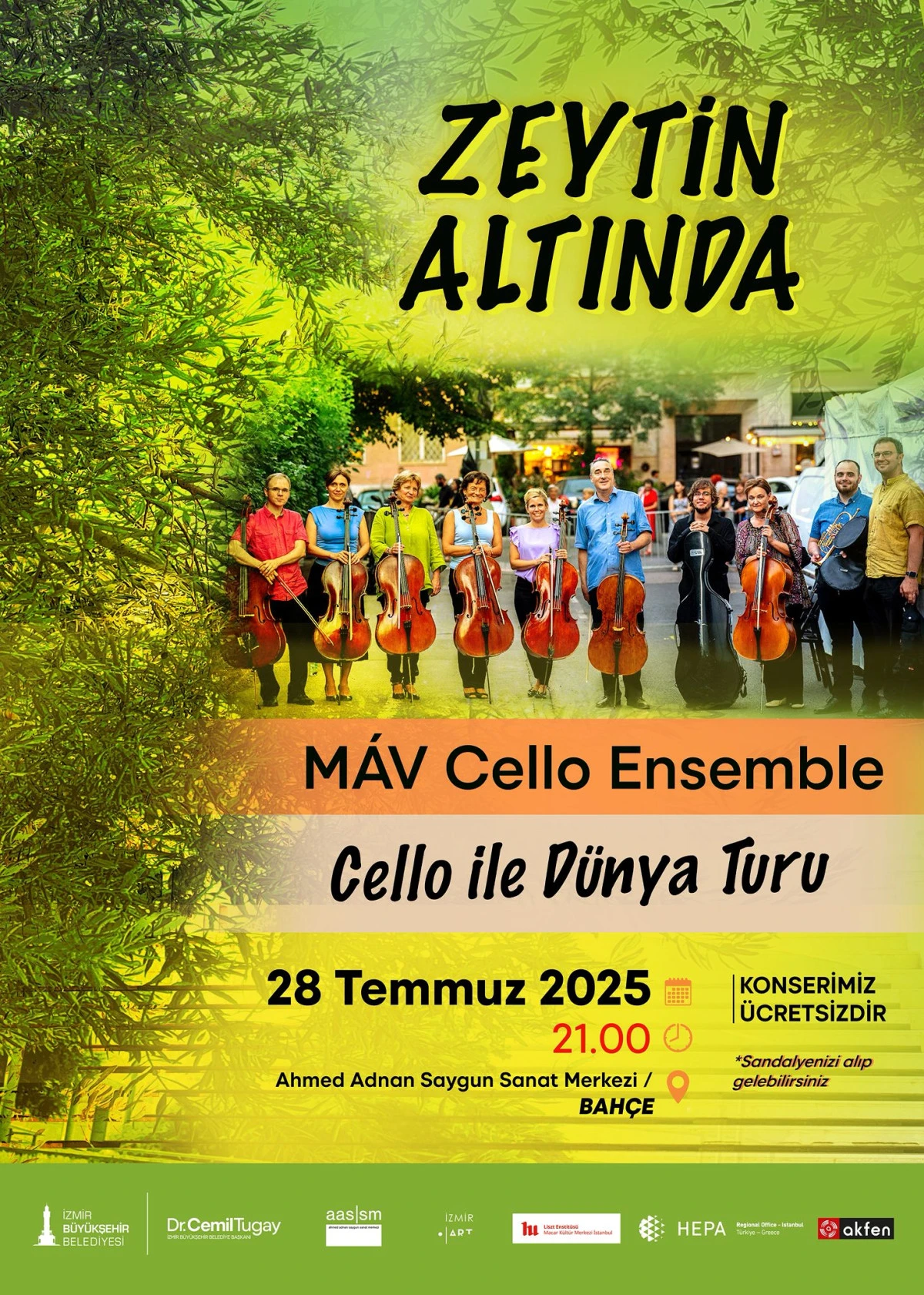 Zeytin Altında konserleri MAV Cello Ensemble ile başlıyor